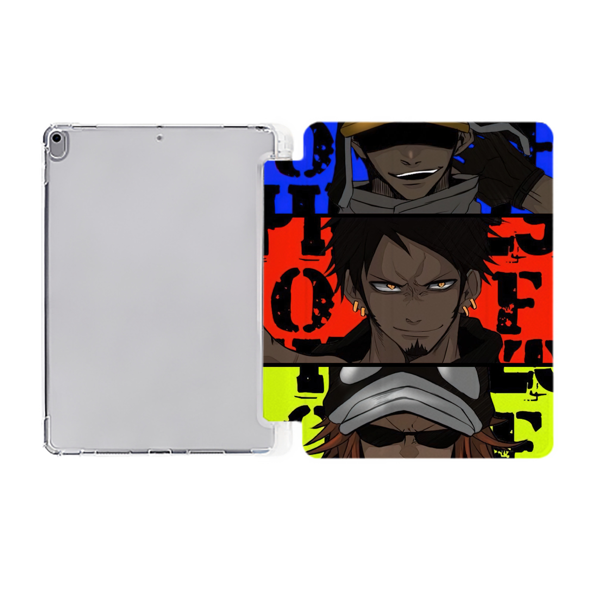 ワンピース ONE PIECE IPad ケース ペン収納付き 三つ折りスタンド PUレザー×シリコン 対応機種9.5/10.5/10.9インチ